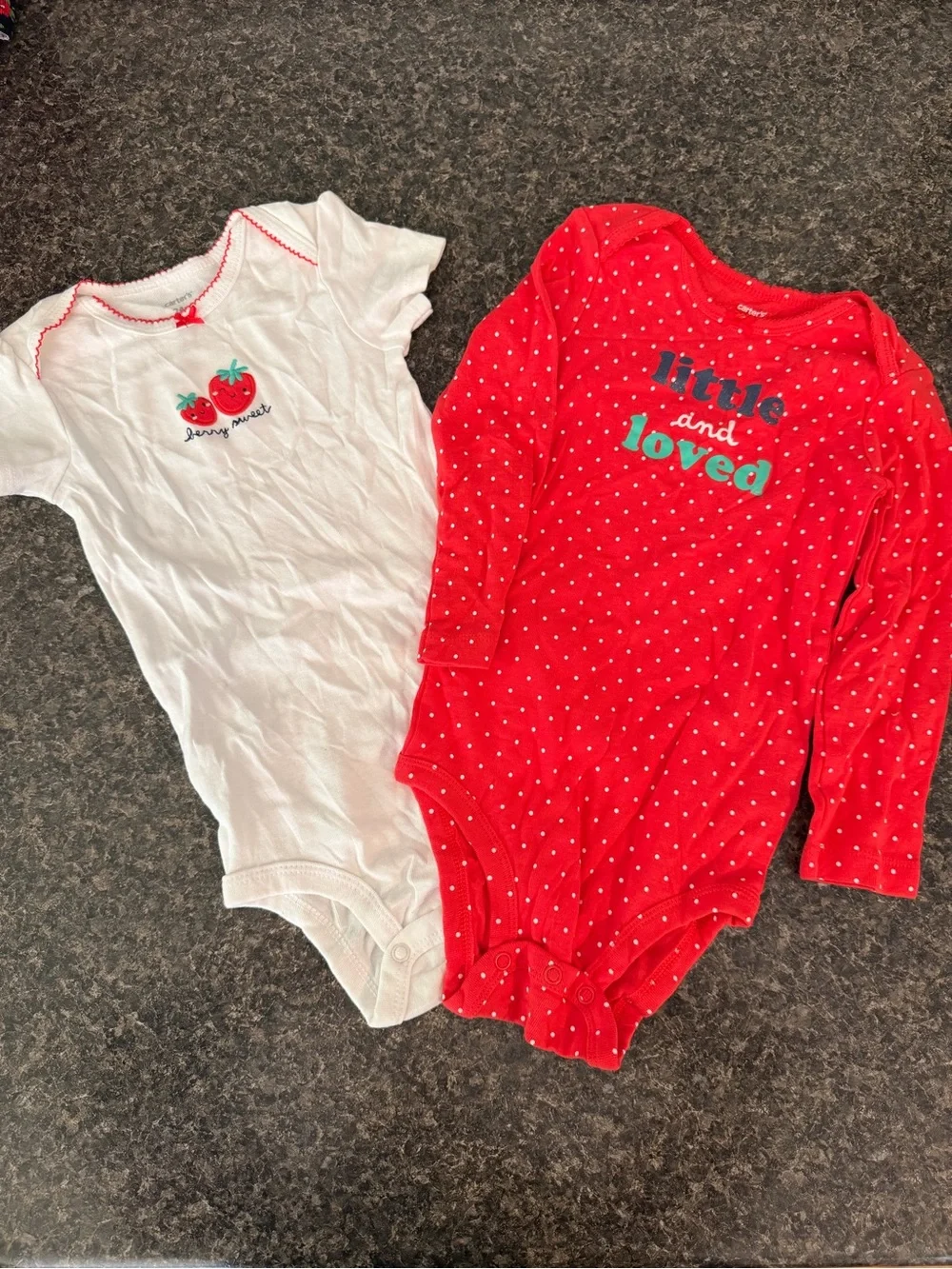 ⭐️Carter's Red and White Baby One-Piece Bodysuits